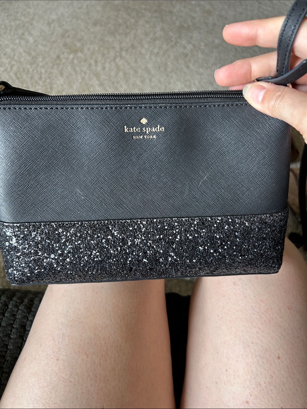 kate spade Black Glitter Two-Tone purse